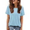 image:imageATHMILE Womens Basic T Shirt Crewneck Short Sleeve Summer Tops  Casual Tee Cute Teen Girl Work School Teachers Outfits Fashion Everyday WearLight Blue