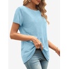 image:imageATHMILE Womens Basic T Shirt Crewneck Short Sleeve Summer Tops  Casual Tee Cute Teen Girl Work School Teachers Outfits Fashion Everyday WearLight Blue