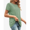 image:imageATHMILE Womens Basic T Shirt Crewneck Short Sleeve Summer Tops  Casual Tee Cute Teen Girl Work School Teachers Outfits Fashion Everyday WearLight Green
