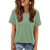 image:imageATHMILE Womens Basic T Shirt Crewneck Short Sleeve Summer Tops  Casual Tee Cute Teen Girl Work School Teachers Outfits Fashion Everyday WearLight Green