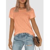image:imageATHMILE Womens Basic T Shirt Crewneck Short Sleeve Summer Tops  Casual Tee Cute Teen Girl Work School Teachers Outfits Fashion Everyday WearLight Orange