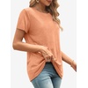 image:imageATHMILE Womens Basic T Shirt Crewneck Short Sleeve Summer Tops  Casual Tee Cute Teen Girl Work School Teachers Outfits Fashion Everyday WearLight Orange