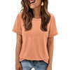 image:imageATHMILE Womens Basic T Shirt Crewneck Short Sleeve Summer Tops  Casual Tee Cute Teen Girl Work School Teachers Outfits Fashion Everyday WearLight Orange