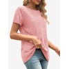 image:imageATHMILE Womens Basic T Shirt Crewneck Short Sleeve Summer Tops  Casual Tee Cute Teen Girl Work School Teachers Outfits Fashion Everyday WearLight Pink