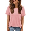 image:imageATHMILE Womens Basic T Shirt Crewneck Short Sleeve Summer Tops  Casual Tee Cute Teen Girl Work School Teachers Outfits Fashion Everyday WearLight Pink