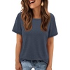 image:imageATHMILE Womens Basic T Shirt Crewneck Short Sleeve Summer Tops  Casual Tee Cute Teen Girl Work School Teachers Outfits Fashion Everyday WearNavy