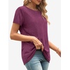 image:imageATHMILE Womens Basic T Shirt Crewneck Short Sleeve Summer Tops  Casual Tee Cute Teen Girl Work School Teachers Outfits Fashion Everyday WearPink Red