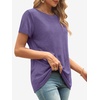 image:imageATHMILE Womens Basic T Shirt Crewneck Short Sleeve Summer Tops  Casual Tee Cute Teen Girl Work School Teachers Outfits Fashion Everyday WearPurple