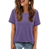 image:imageATHMILE Womens Basic T Shirt Crewneck Short Sleeve Summer Tops  Casual Tee Cute Teen Girl Work School Teachers Outfits Fashion Everyday WearPurple
