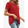 image:imageATHMILE Womens Basic T Shirt Crewneck Short Sleeve Summer Tops  Casual Tee Cute Teen Girl Work School Teachers Outfits Fashion Everyday WearRed