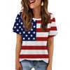 image:imageATHMILE Womens Basic T Shirt Crewneck Short Sleeve Summer Tops  Casual Tee Cute Teen Girl Work School Teachers Outfits Fashion Everyday WearUsaflag