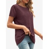 image:imageATHMILE Womens Basic T Shirt Crewneck Short Sleeve Summer Tops  Casual Tee Cute Teen Girl Work School Teachers Outfits Fashion Everyday WearWine Red