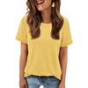 image:imageATHMILE Womens Basic T Shirt Crewneck Short Sleeve Summer Tops  Casual Tee Cute Teen Girl Work School Teachers Outfits Fashion Everyday WearYellow