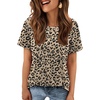 image:imageATHMILE Womens Basic T Shirt Crewneck Short Sleeve Summer Tops  Casual Tee Cute Teen Girl Work School Teachers Outfits Fashion Everyday WearYellowleopard