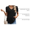 image:imageATHMILE Womens Blouse Dressy Casual V Neck Puff Short Sleeve Tshirts Boho Fashion Summer Spring Tunic Top ClothesBlack