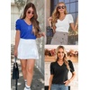 image:imageATHMILE Womens Blouse Dressy Casual V Neck Puff Short Sleeve Tshirts Boho Fashion Summer Spring Tunic Top ClothesLeopard