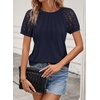 image:imageATHMILE Womens Blouses Short Sleeve Tops Spring Summer Fall Work Dressy Casual Business Date Outfits Lace Shirts 2026Navy