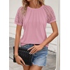 image:imageATHMILE Womens Blouses Short Sleeve Tops Spring Summer Fall Work Dressy Casual Business Date Outfits Lace Shirts 2026Pink