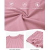 image:imageATHMILE Womens Blouses Short Sleeve Tops Spring Summer Fall Work Dressy Casual Business Date Outfits Lace Shirts 2026Pink