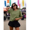 image:imageATHMILE Womens Crop Tops Workout Shirts Gym Oversized Spring Summer Basic Tees Short Sleeve Casual Loose Drop Shoulder 2026  Trendy Fashion Teen Girls Short Sleeve Casual Loose Drop Shoulder Plus Size Cute Clothes 2026Armygreen