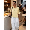 image:imageATHMILE Womens Crop Tops Workout Shirts Gym Oversized Spring Summer Basic Tees Short Sleeve Casual Loose Drop Shoulder 2026  Trendy Fashion Teen Girls Short Sleeve Casual Loose Drop Shoulder Plus Size Cute Clothes 2026Beige