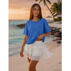 image:imageATHMILE Womens Crop Tops Workout Shirts Gym Oversized Spring Summer Basic Tees Short Sleeve Casual Loose Drop Shoulder 2026  Trendy Fashion Teen Girls Short Sleeve Casual Loose Drop Shoulder Plus Size Cute Clothes 2026Blue