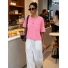 image:imageATHMILE Womens Crop Tops Workout Shirts Gym Oversized Spring Summer Basic Tees Short Sleeve Casual Loose Drop Shoulder 2026  Trendy Fashion Teen Girls Short Sleeve Casual Loose Drop Shoulder Plus Size Cute Clothes 2026Pink