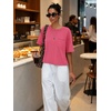 image:imageATHMILE Womens Crop Tops Workout Shirts Gym Oversized Spring Summer Basic Tees Short Sleeve Casual Loose Drop Shoulder 2026  Trendy Fashion Teen Girls Short Sleeve Casual Loose Drop Shoulder Plus Size Cute Clothes 2026Hotpink