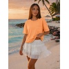 image:imageATHMILE Womens Crop Tops Workout Shirts Gym Oversized Spring Summer Basic Tees Short Sleeve Casual Loose Drop Shoulder 2026  Trendy Fashion Teen Girls Short Sleeve Casual Loose Drop Shoulder Plus Size Cute Clothes 2026Orange