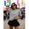 image:imageATHMILE Womens Crop Tops Workout Shirts Gym Oversized Spring Summer Basic Tees Short Sleeve Casual Loose Drop Shoulder 2026  Trendy Fashion Teen Girls Short Sleeve Casual Loose Drop Shoulder Plus Size Cute Clothes 2026Lightgrey