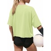 image:imageATHMILE Womens Crop Tops Workout Shirts Gym Oversized Spring Summer Basic Tees Short Sleeve Casual Loose Drop Shoulder 2026  Trendy Fashion Teen Girls Short Sleeve Casual Loose Drop Shoulder Plus Size Cute Clothes 2026Mint Green