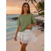 image:imageATHMILE Womens Crop Tops Workout Shirts Gym Oversized Spring Summer Basic Tees Short Sleeve Casual Loose Drop Shoulder 2026  Trendy Fashion Teen Girls Short Sleeve Casual Loose Drop Shoulder Plus Size Cute Clothes 2026Armygreen