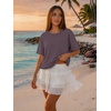 image:imageATHMILE Womens Crop Tops Workout Shirts Gym Oversized Spring Summer Basic Tees Short Sleeve Casual Loose Drop Shoulder 2026  Trendy Fashion Teen Girls Short Sleeve Casual Loose Drop Shoulder Plus Size Cute Clothes 2026Darkpurple