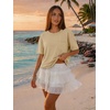 image:imageATHMILE Womens Crop Tops Workout Shirts Gym Oversized Spring Summer Basic Tees Short Sleeve Casual Loose Drop Shoulder 2026  Trendy Fashion Teen Girls Short Sleeve Casual Loose Drop Shoulder Plus Size Cute Clothes 2026Lightkhaki