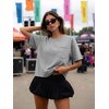 image:imageATHMILE Womens Crop Tops Workout Shirts Gym Oversized Spring Summer Basic Tees Short Sleeve Casual Loose Drop Shoulder 2026  Trendy Fashion Teen Girls Short Sleeve Casual Loose Drop Shoulder Plus Size Cute Clothes 2026Gray