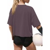 image:imageATHMILE Womens Crop Tops Workout Shirts Gym Oversized Spring Summer Basic Tees Short Sleeve Casual Loose Drop Shoulder 2026  Trendy Fashion Teen Girls Short Sleeve Casual Loose Drop Shoulder Plus Size Cute Clothes 2026Darkpurple