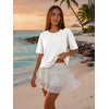 image:imageATHMILE Womens Crop Tops Workout Shirts Gym Oversized Spring Summer Basic Tees Short Sleeve Casual Loose Drop Shoulder 2026  Trendy Fashion Teen Girls Short Sleeve Casual Loose Drop Shoulder Plus Size Cute Clothes 2026White