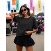 image:imageATHMILE Womens Crop Tops Workout Shirts Gym Oversized Spring Summer Basic Tees Short Sleeve Casual Loose Drop Shoulder 2026  Trendy Fashion Teen Girls Short Sleeve Casual Loose Drop Shoulder Plus Size Cute Clothes 2026Black