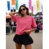image:imageATHMILE Womens Crop Tops Workout Shirts Gym Oversized Spring Summer Basic Tees Short Sleeve Casual Loose Drop Shoulder 2026  Trendy Fashion Teen Girls Short Sleeve Casual Loose Drop Shoulder Plus Size Cute Clothes 2026Hotpink