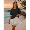 image:imageATHMILE Womens Crop Tops Workout Shirts Gym Oversized Spring Summer Basic Tees Short Sleeve Casual Loose Drop Shoulder 2026  Trendy Fashion Teen Girls Short Sleeve Casual Loose Drop Shoulder Plus Size Cute Clothes 2026Black