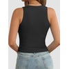image:imageATHMILE Womens Double Lined Crop Tank Tops Casual Basic Shirts Sleeveless Workout Tops Cute Summer Clothes Teen GirlsBlack