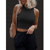 image:imageATHMILE Womens Double Lined Crop Tank Tops Casual Basic Shirts Sleeveless Workout Tops Cute Summer Clothes Teen GirlsBlack