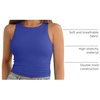image:imageATHMILE Womens Double Lined Crop Tank Tops Casual Basic Shirts Sleeveless Workout Tops Cute Summer Clothes Teen GirlsBlue