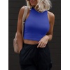 image:imageATHMILE Womens Double Lined Crop Tank Tops Casual Basic Shirts Sleeveless Workout Tops Cute Summer Clothes Teen GirlsBlue