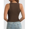 image:imageATHMILE Womens Double Lined Crop Tank Tops Casual Basic Shirts Sleeveless Workout Tops Cute Summer Clothes Teen GirlsBrown
