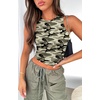 image:imageATHMILE Womens Double Lined Crop Tank Tops Casual Basic Shirts Sleeveless Workout Tops Cute Summer Clothes Teen GirlsCamo