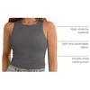 image:imageATHMILE Womens Double Lined Crop Tank Tops Casual Basic Shirts Sleeveless Workout Tops Cute Summer Clothes Teen GirlsDark Grey