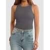image:imageATHMILE Womens Double Lined Crop Tank Tops Casual Basic Shirts Sleeveless Workout Tops Cute Summer Clothes Teen GirlsDark Grey
