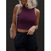 image:imageATHMILE Womens Double Lined Crop Tank Tops Casual Basic Shirts Sleeveless Workout Tops Cute Summer Clothes Teen GirlsDark Purple