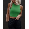 image:imageATHMILE Womens Double Lined Crop Tank Tops Casual Basic Shirts Sleeveless Workout Tops Cute Summer Clothes Teen GirlsGreen